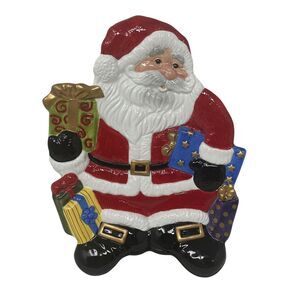 Vintage Fitz & Floyd Santa Claus with Gifts Cookie Tray‎ Plate 8.5" x 10"